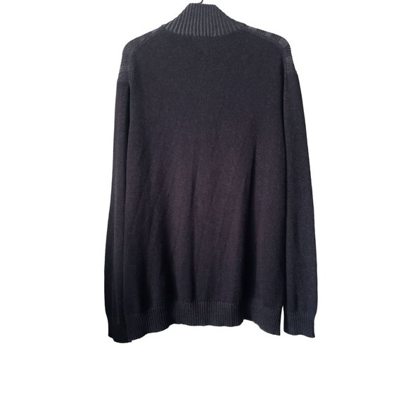 Johnston‎ & Murphy marino wool pullover Mens  XL quarter Zip Ribbed Knit Gray - Picture 2 of 8